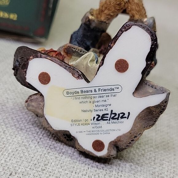 Boyds Bears Collection; 3 Kings bringing Myrrh; Incense, Gold; 1995; 2 from 1996 - Picture 4 of 10